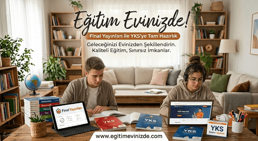 YKS hazırlığı için canlı ders, kaynak ve çalışma masası görseli